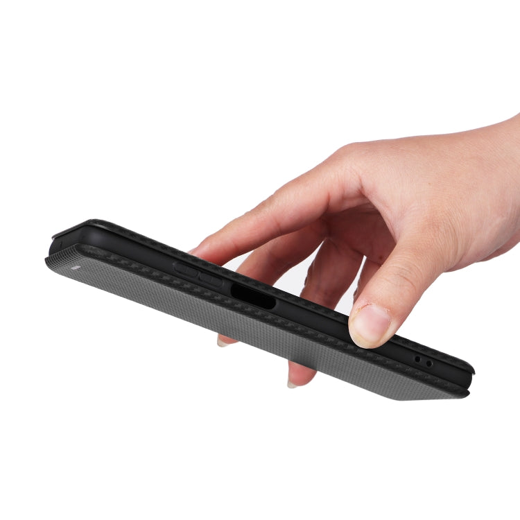 For Honor X7a Carbon Fiber Texture Flip Leather Phone Case