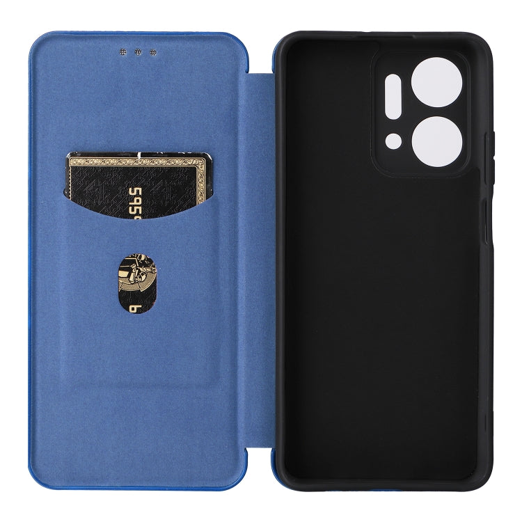 For Honor X7a Carbon Fiber Texture Flip Leather Phone Case