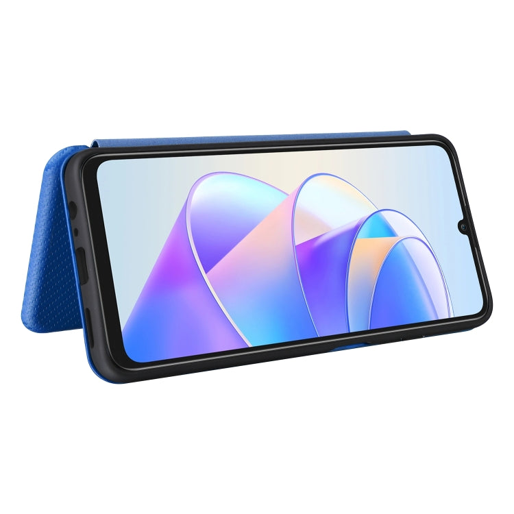 For Honor X7a Carbon Fiber Texture Flip Leather Phone Case