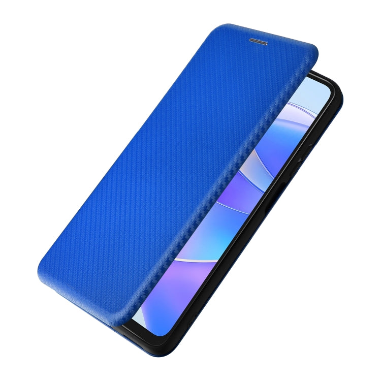 For Honor X7a Carbon Fiber Texture Flip Leather Phone Case