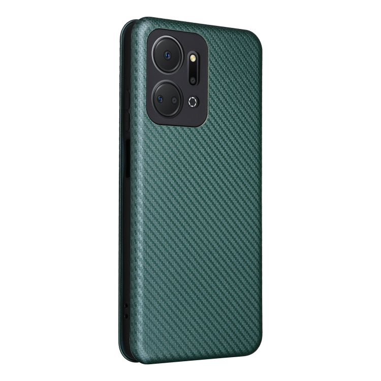For Honor X7a Carbon Fiber Texture Flip Leather Phone Case