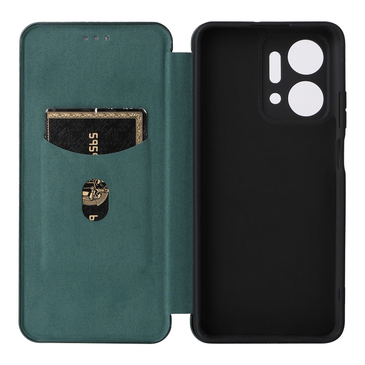 For Honor X7a Carbon Fiber Texture Flip Leather Phone Case