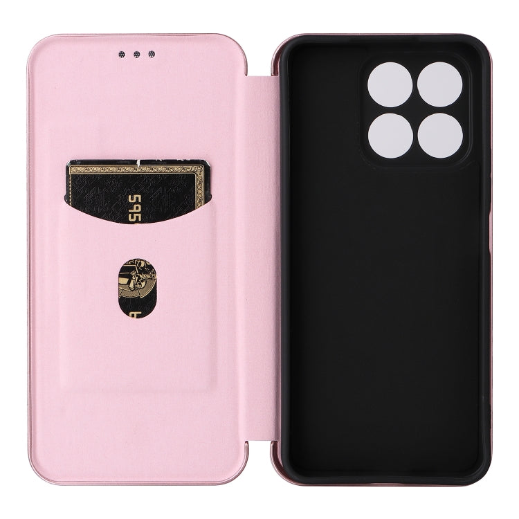 For Honor X8a Carbon Fiber Texture Flip Leather Phone Case