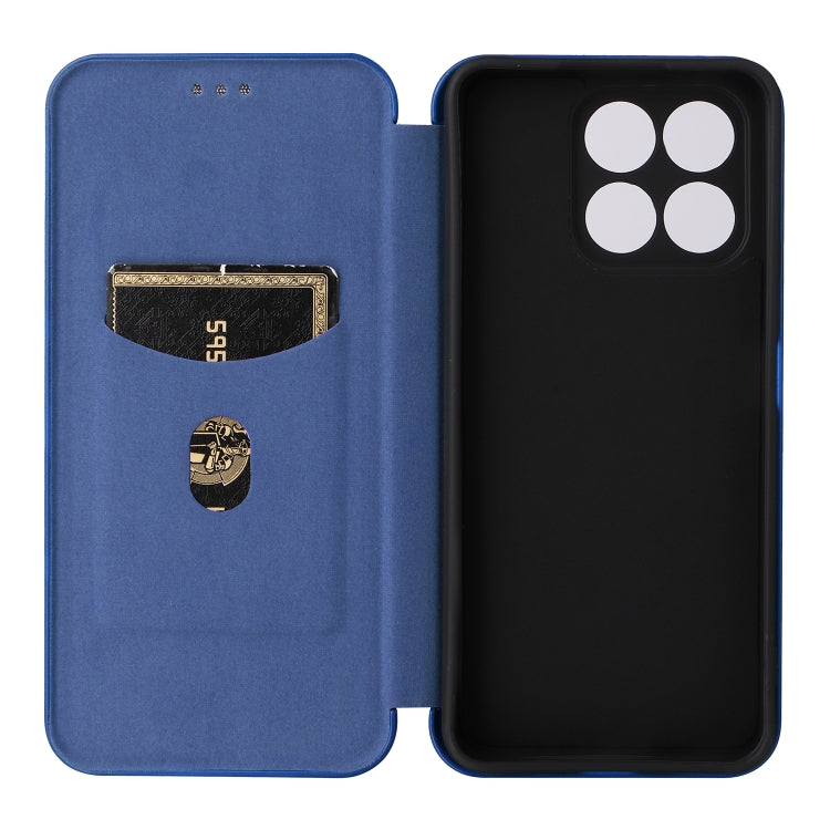 For Honor X8a Carbon Fiber Texture Flip Leather Phone Case