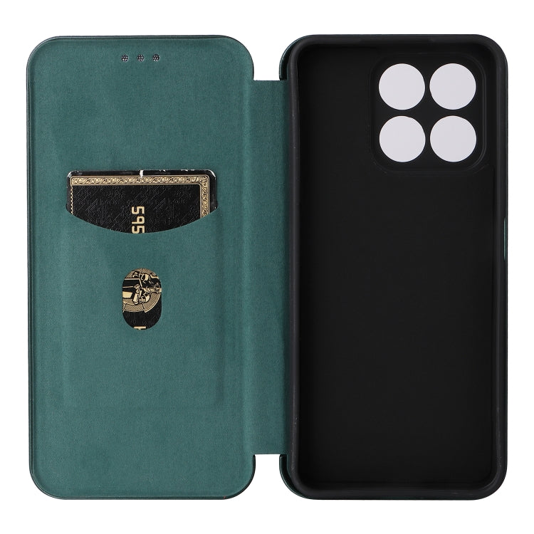 For Honor X8a Carbon Fiber Texture Flip Leather Phone Case