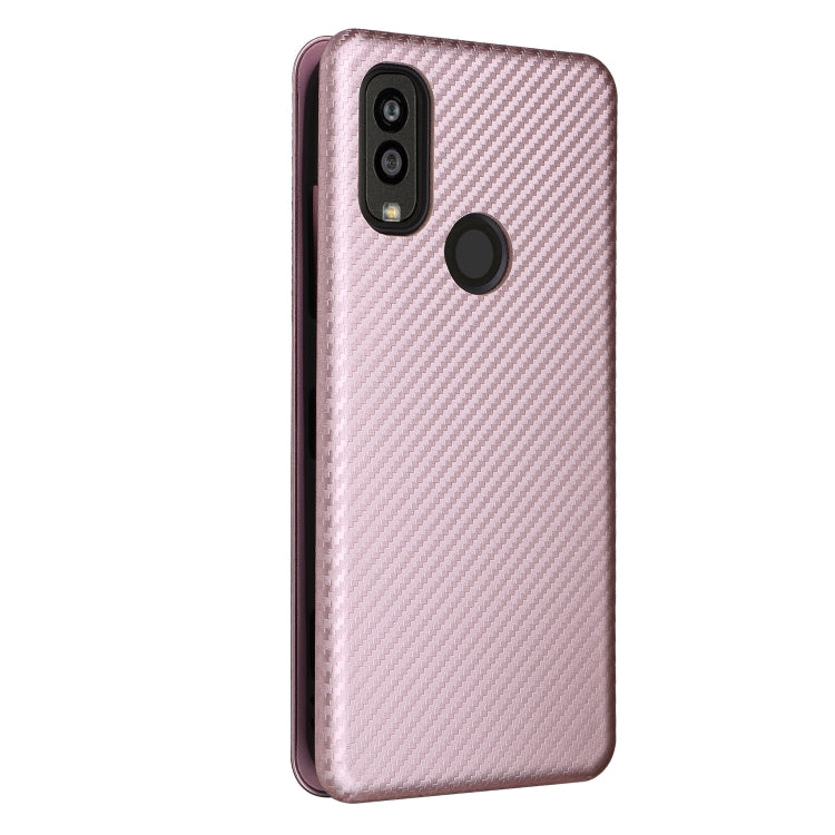 For Kyocera Android One S10 Carbon Fiber Texture Flip Leather Phone Case