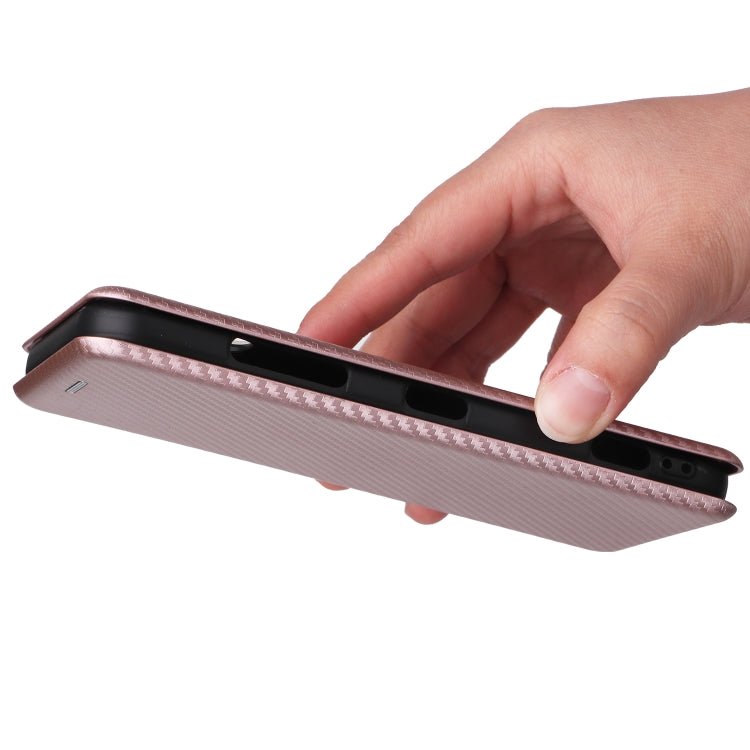 For Kyocera Android One S10 Carbon Fiber Texture Flip Leather Phone Case