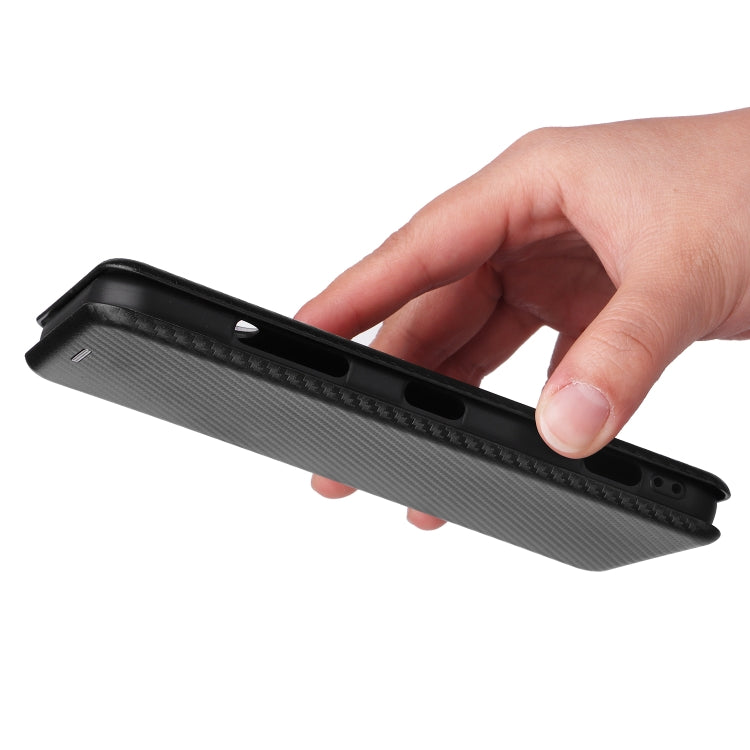 For Kyocera Android One S10 Carbon Fiber Texture Flip Leather Phone Case