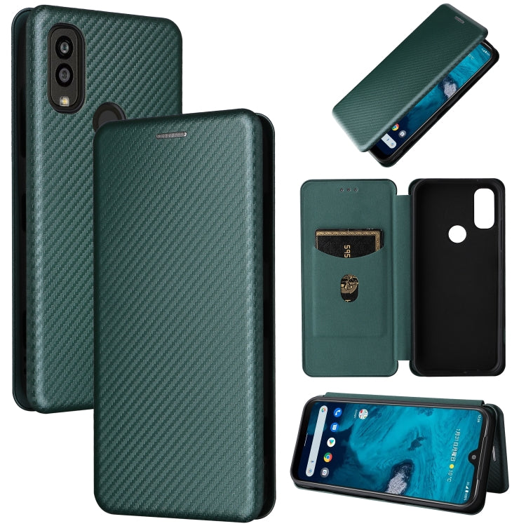 For Kyocera Android One S10 Carbon Fiber Texture Flip Leather Phone Case