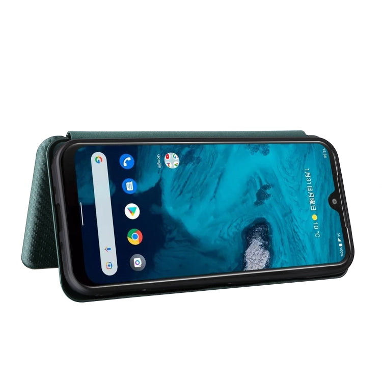 For Kyocera Android One S10 Carbon Fiber Texture Flip Leather Phone Case