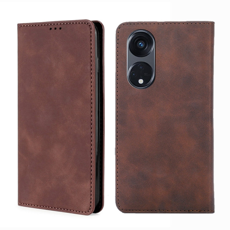 For OPPO Reno8 T 5G/A1 Pro 5G Skin Feel Magnetic Horizontal Flip Leather Phone Case