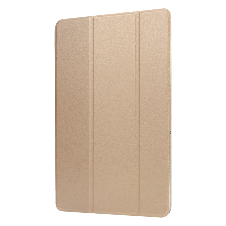For Galaxy S6 Lite P610 TPU Silk Texture Three-fold Horizontal Flip Leather Case with Holder
