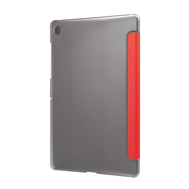 For Galaxy S6 Lite P610 TPU Silk Texture Three-fold Horizontal Flip Leather Case with Holder