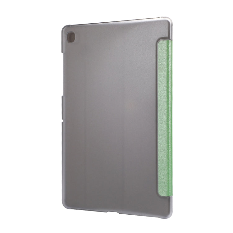 For Galaxy S6 Lite P610 TPU Silk Texture Three-fold Horizontal Flip Leather Case with Holder