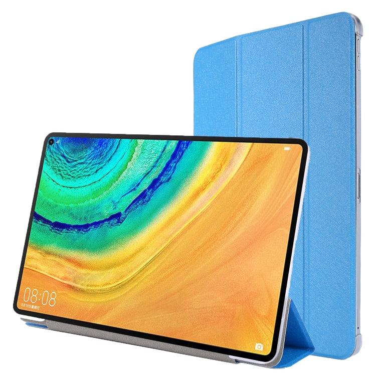 For Huawei Matepad 10.4 TPU Silk Texture Three-fold Horizontal Flip Leather Case with Holder