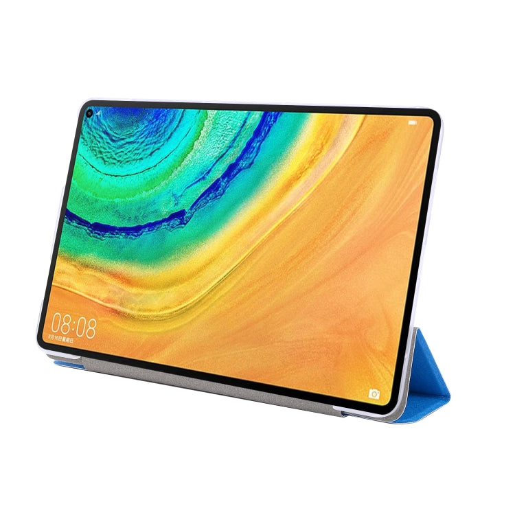 For Huawei Matepad 10.4 TPU Silk Texture Three-fold Horizontal Flip Leather Case with Holder