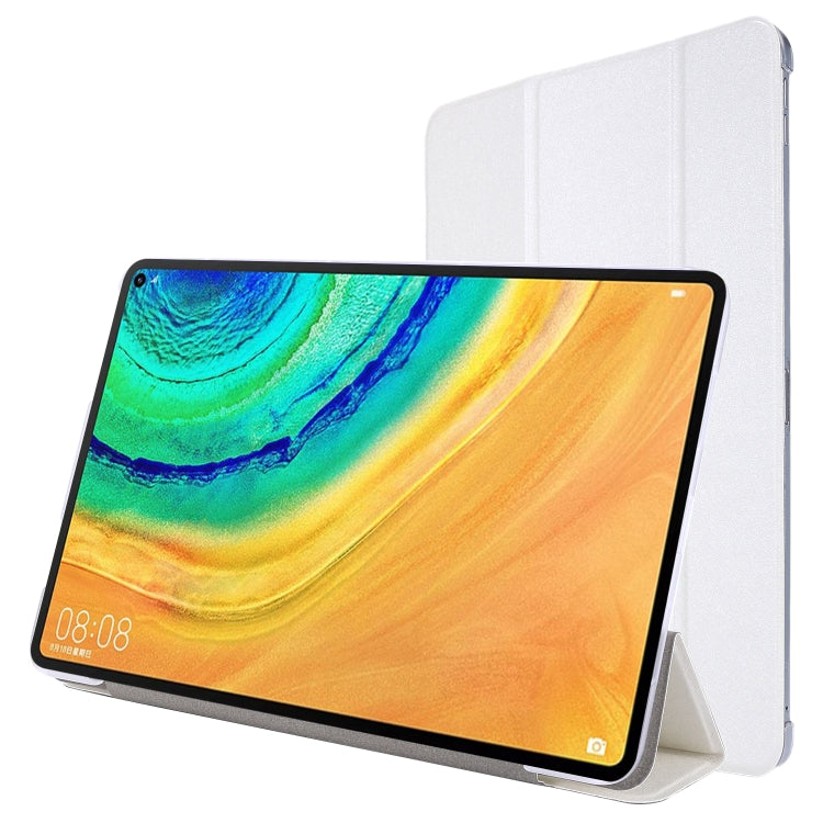 For Huawei Matepad 10.4 TPU Silk Texture Three-fold Horizontal Flip Leather Case with Holder