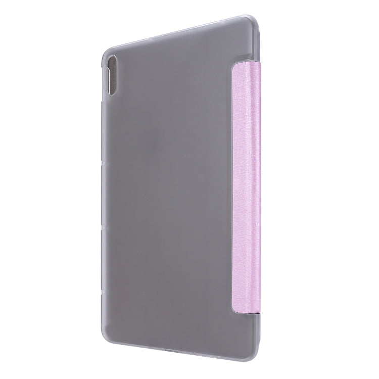 For Huawei Matepad 10.4 TPU Silk Texture Three-fold Horizontal Flip Leather Case with Holder