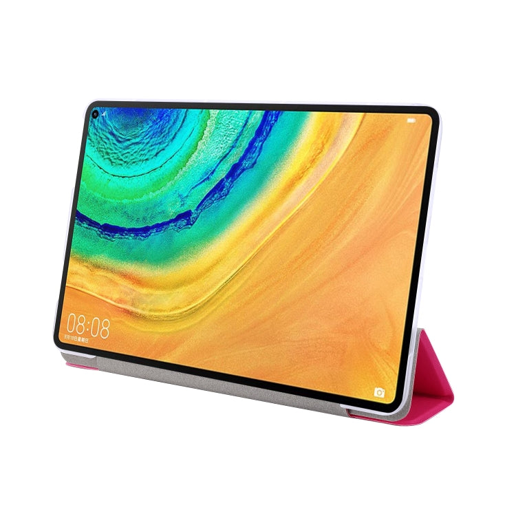 For Huawei Matepad 10.4 TPU Silk Texture Three-fold Horizontal Flip Leather Case with Holder