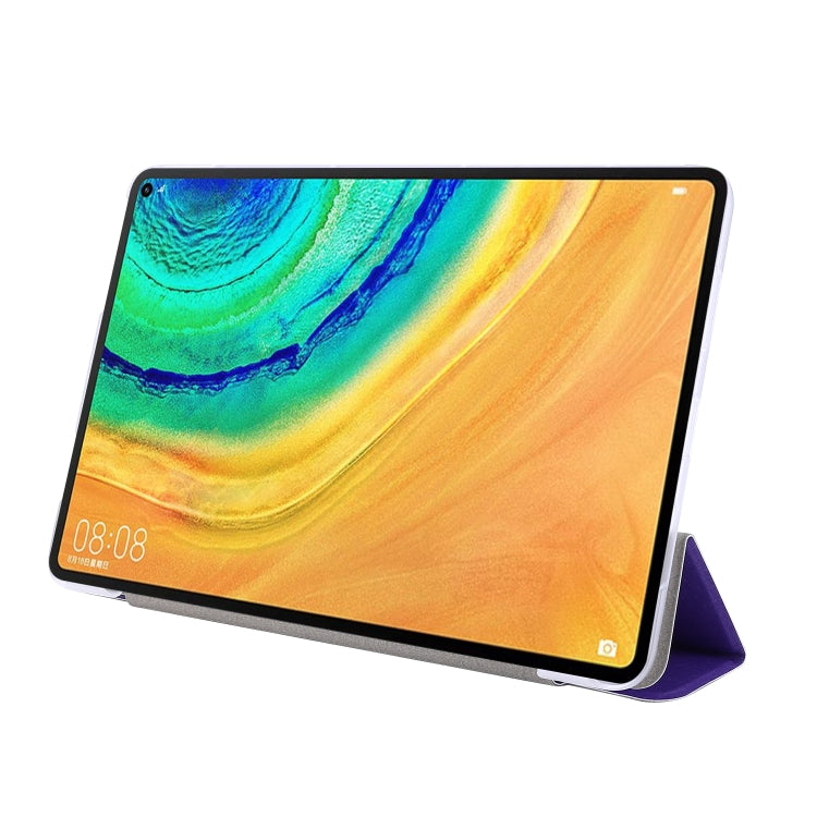 For Huawei Matepad 10.4 TPU Silk Texture Three-fold Horizontal Flip Leather Case with Holder