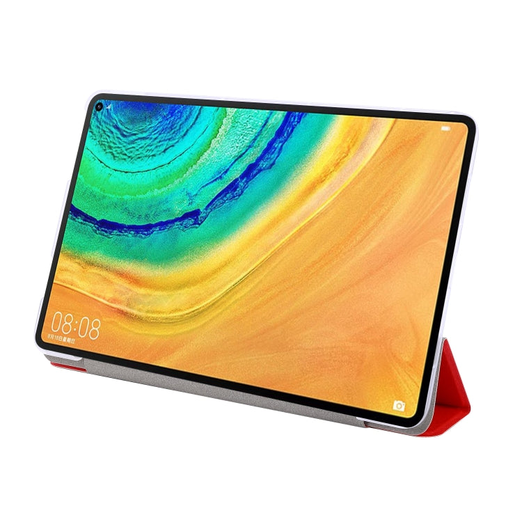 For Huawei Matepad 10.4 TPU Silk Texture Three-fold Horizontal Flip Leather Case with Holder