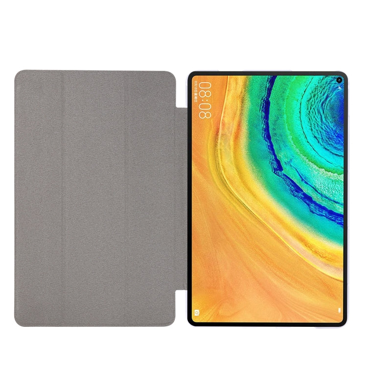 For Huawei Matepad 10.4 TPU Silk Texture Three-fold Horizontal Flip Leather Case with Holder