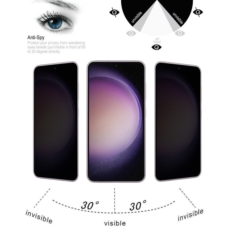 For Samsung Galaxy S23 5G 25pcs Full Cover Anti-peeping Tempered Glass Film Support Unlocking