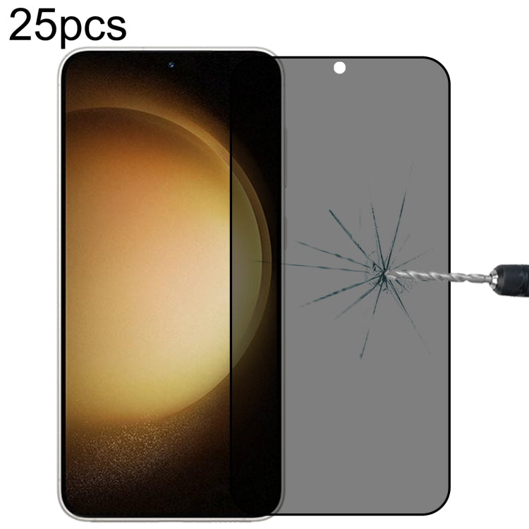 For Samsung Galaxy S23+ 5G 25pcs Full Cover Anti-peeping Tempered Glass Film Support Unlocking
