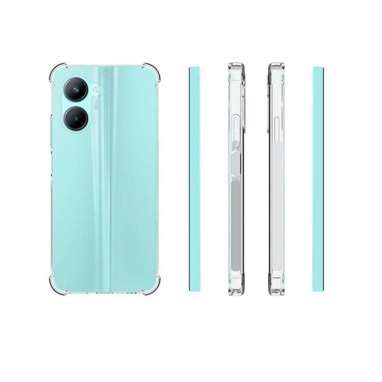 For Realme C33 Shockproof Non-slip Thickening TPU Phone Case(Transparent)