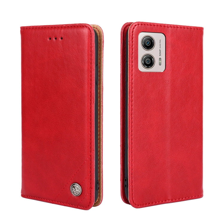For Motorola Moto G53 5G/G13 4G/G23 4G Non-Magnetic Retro Texture Flip Leather Phone Case