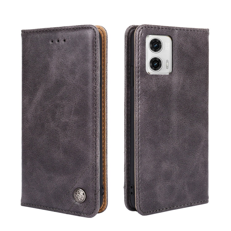 For Motorola Moto G73 5G Non-Magnetic Retro Texture Flip Leather Phone Case