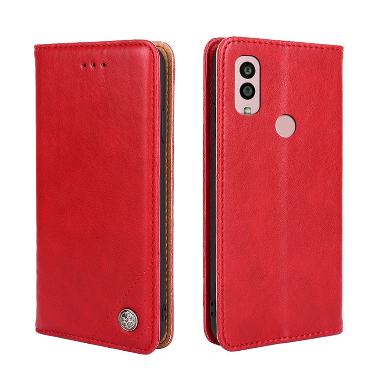 For Kyocera Android One S10 Non-Magnetic Retro Texture Flip Leather Phone Case
