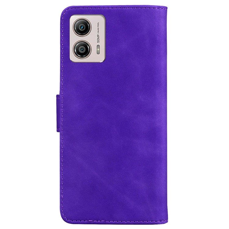 For Motorola Moto G13 / G23 / G53 Skin Feel Pure Color Flip Leather Phone Case
