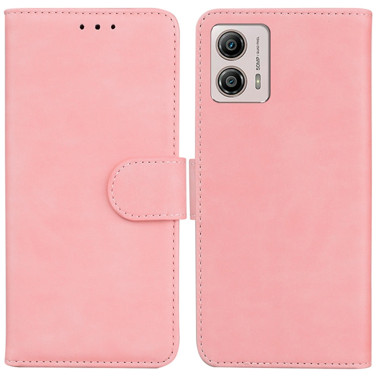 For Motorola Moto G13 / G23 / G53 Skin Feel Pure Color Flip Leather Phone Case