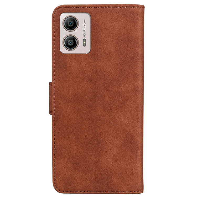 For Motorola Moto G13 / G23 / G53 Skin Feel Pure Color Flip Leather Phone Case