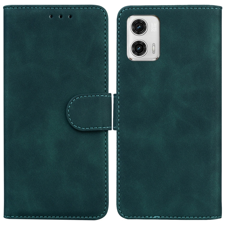 For Motorola Moto G73 Skin Feel Pure Color Flip Leather Phone Case