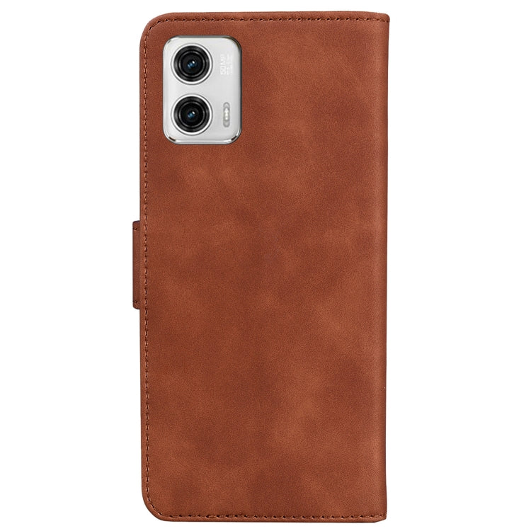 For Motorola Moto G73 Skin Feel Pure Color Flip Leather Phone Case