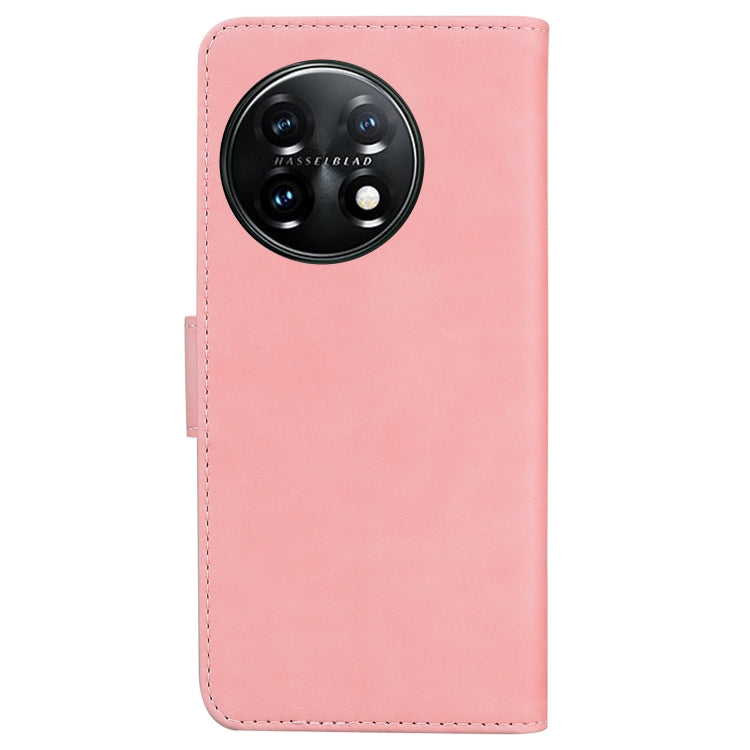 For OnePlus 11 Skin Feel Pure Color Flip Leather Phone Case