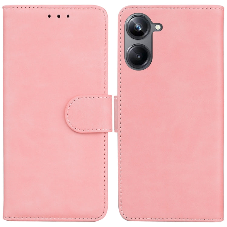 For Realme 10 Pro 5G Skin Feel Pure Color Flip Leather Phone Case