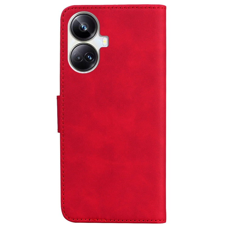 For Realme 10 Pro+ Skin Feel Pure Color Flip Leather Phone Case