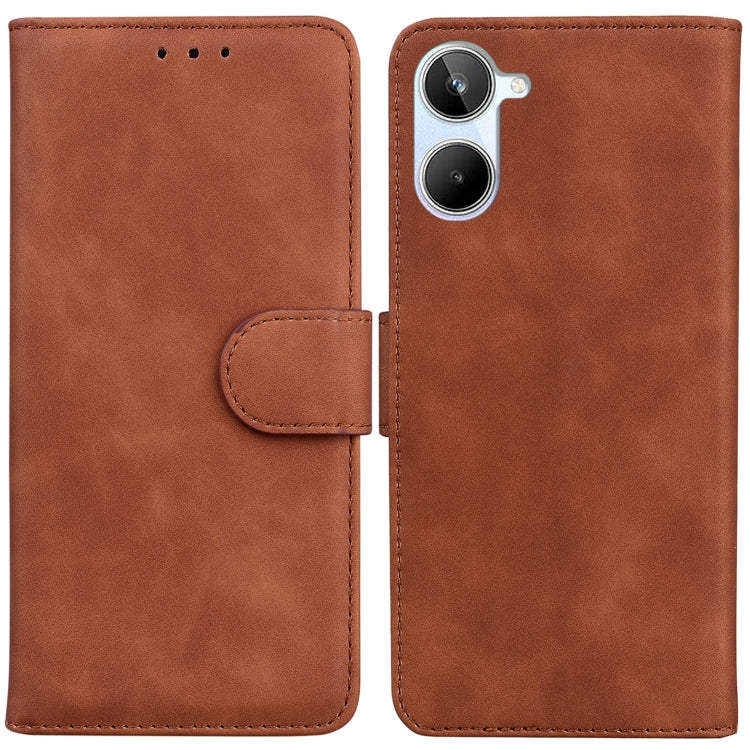 For Realme 10 4G Skin Feel Pure Color Flip Leather Phone Case