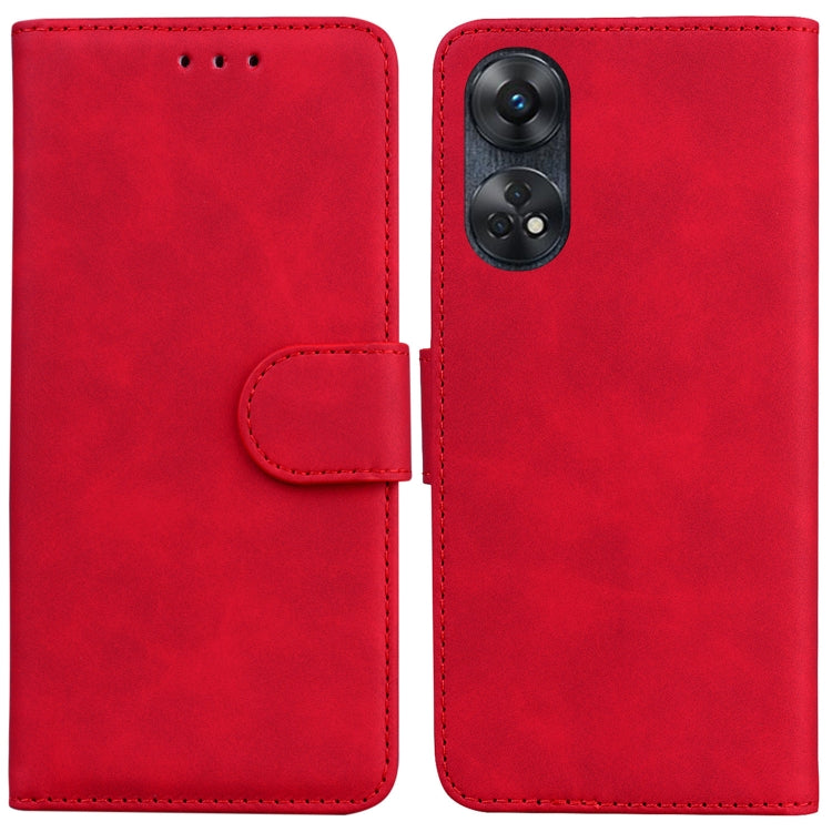 For OPPO Reno8 T 4G Skin Feel Pure Color Flip Leather Phone Case