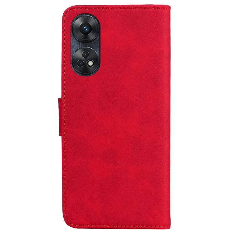 For OPPO Reno8 T 4G Skin Feel Pure Color Flip Leather Phone Case