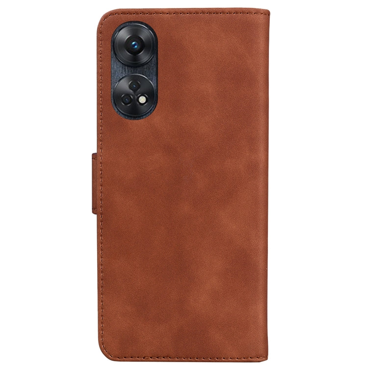 For OPPO Reno8 T 4G Skin Feel Pure Color Flip Leather Phone Case