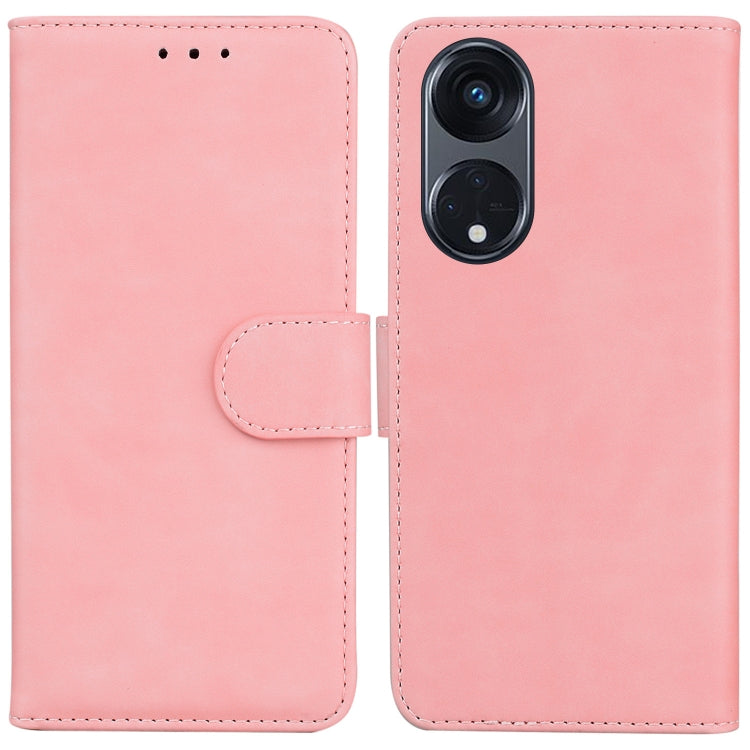 For OPPO Reno8 T 5G / A1 Pro 5G Skin Feel Pure Color Flip Leather Phone Case