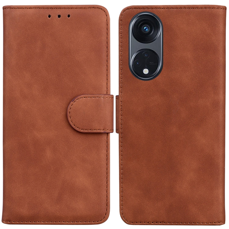 For OPPO Reno8 T 5G / A1 Pro 5G Skin Feel Pure Color Flip Leather Phone Case
