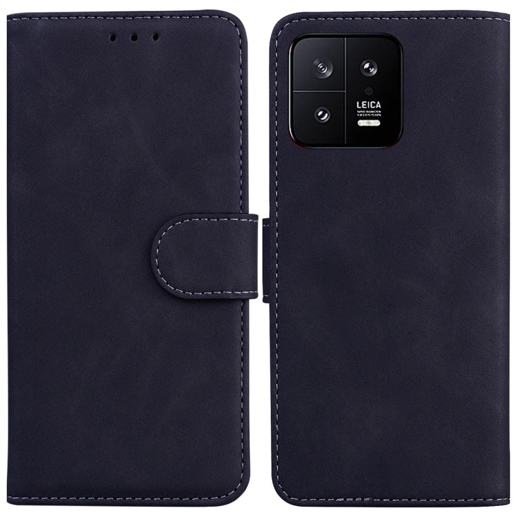 For Xiaomi 13 5G Skin Feel Pure Color Flip Leather Phone Case