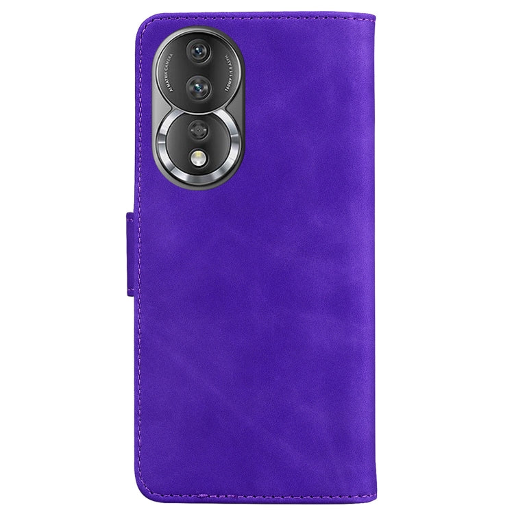 For Honor 80 Skin Feel Pure Color Flip Leather Phone Case