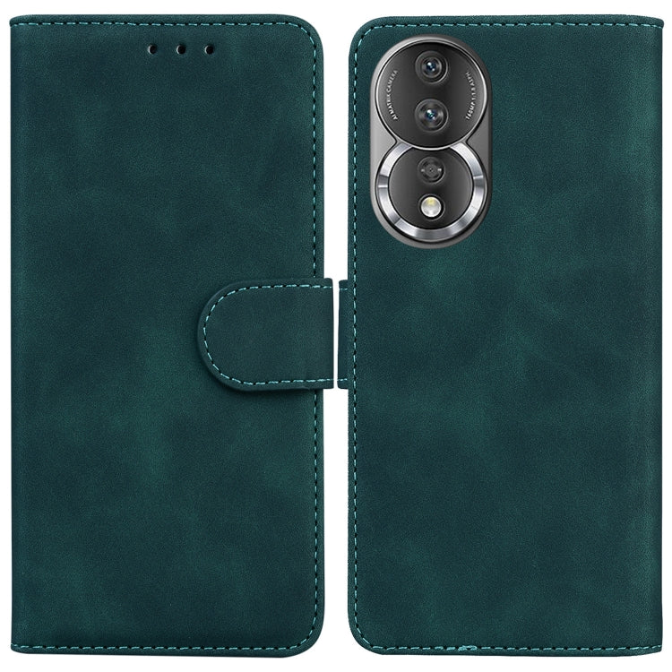 For Honor 80 Skin Feel Pure Color Flip Leather Phone Case