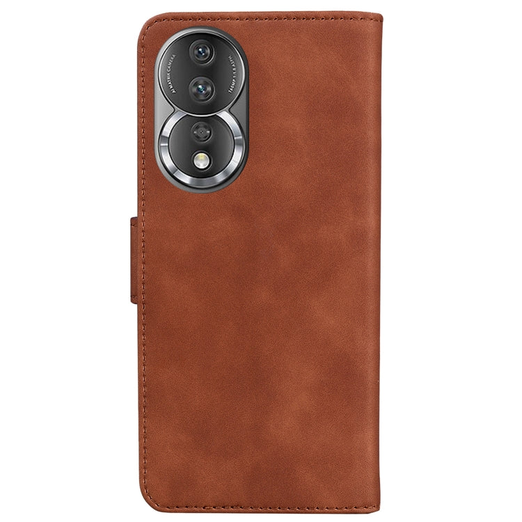 For Honor 80 Skin Feel Pure Color Flip Leather Phone Case